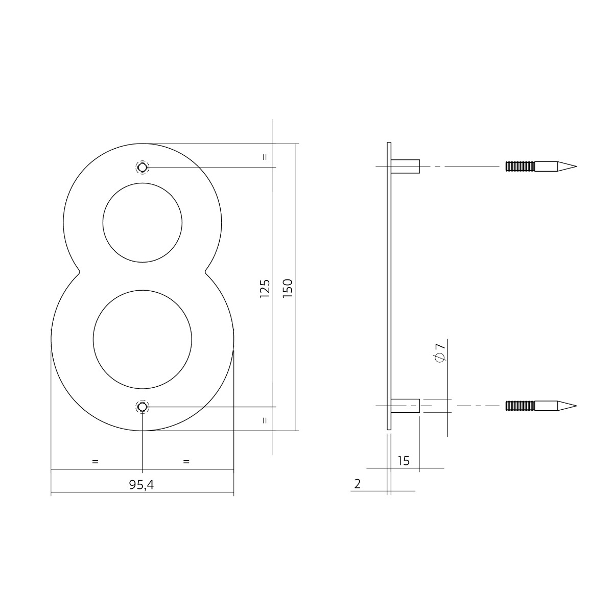 Intersteel Huisnummer 8 150x2mm rvs geborsteld 2 0035.402078 2