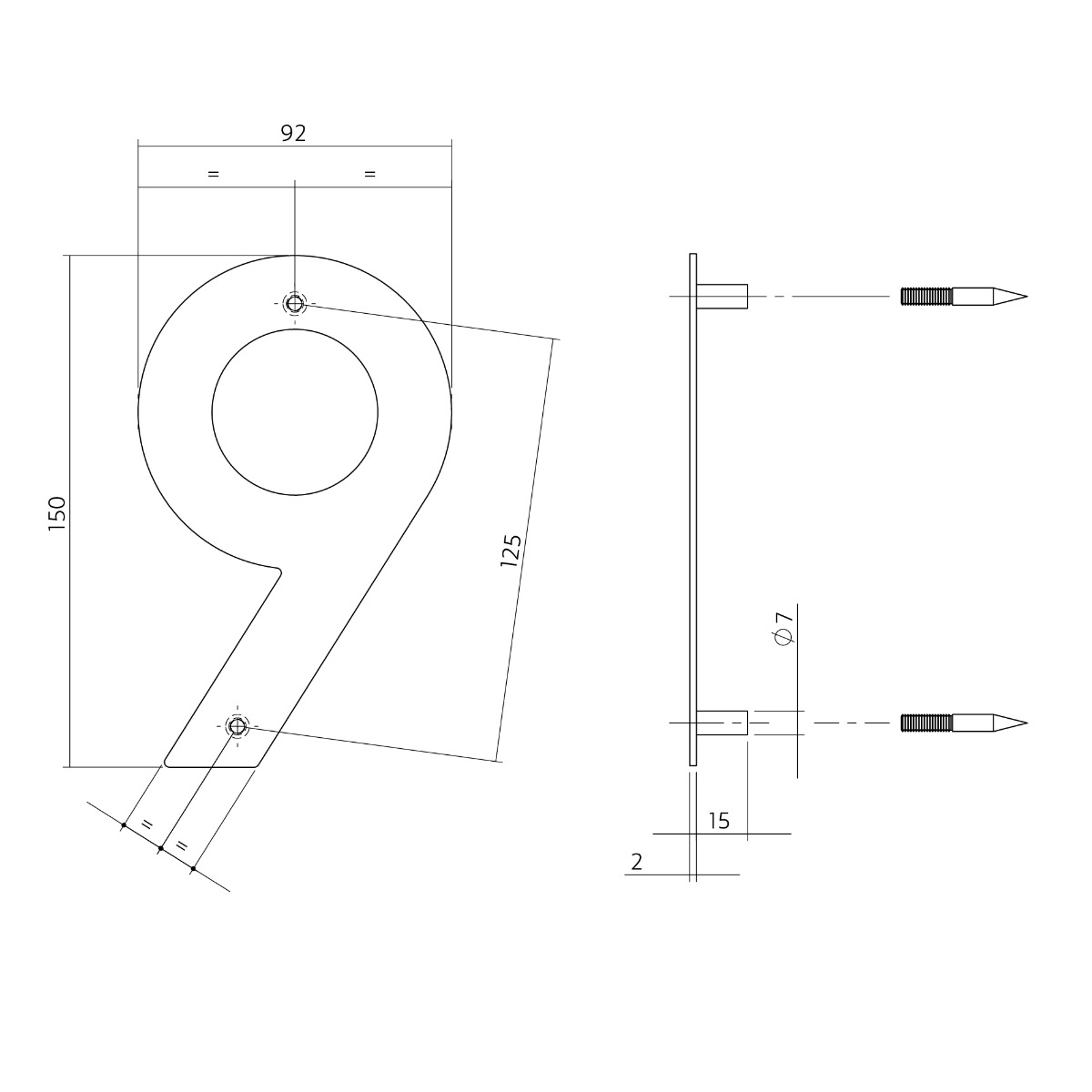 Intersteel Huisnummer 9 150x2mm rvs geborsteld 2 0035.402079 2