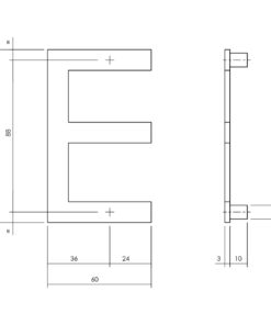Intersteel Huisletter E 100 mm rvs geborsteld 3 0035.402605 2 1