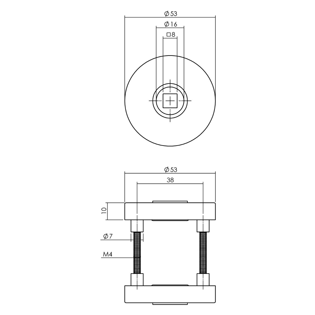Intersteel Deurkruk Jura op ronde massieve rozet ø53x10 mm rvs geborsteld achterdeurbeslag 3 0035.405710 8