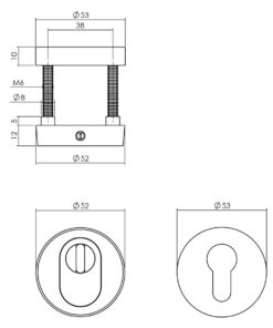 Intersteel Set achterdeurbeslag rond SKG*** met kerntrekbeveiliging rvs geborsteld 7 0035.405715 3