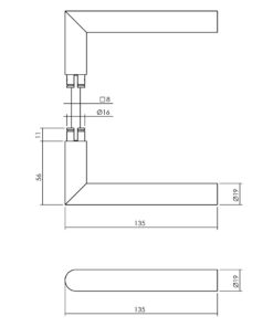 Intersteel Set achterdeurbeslag vierkant SKG*** met kerntrekbeveiliging rvs geborsteld 5 0035.405725 2