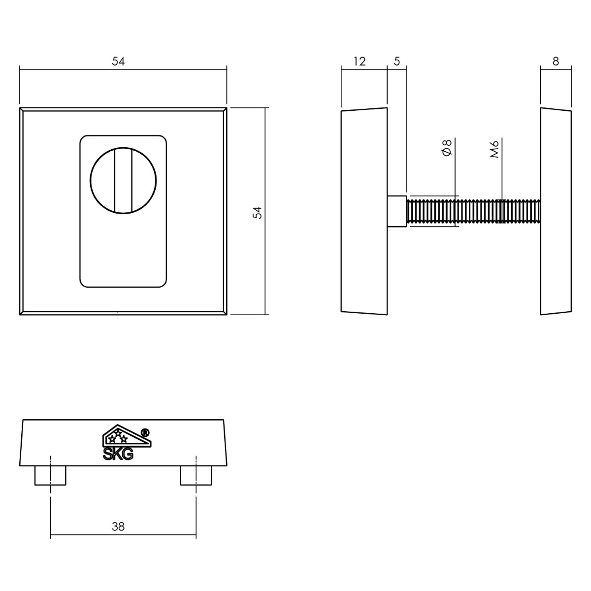Intersteel Set achterdeurbeslag vierkant SKG*** met kerntrekbeveiliging rvs geborsteld 4 0035.405725 3