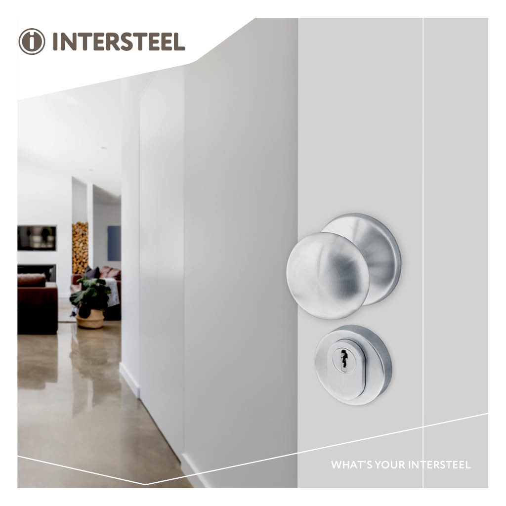 Intersteel Voordeurset veiligheidsbeslag SKG*** rond rozet rvs geborsteld met kerntrekbeveiliging 2 0035.405790 9