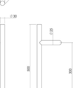 Intersteel Deurgreep T-schuin ø 30 mm - 500 mm rvs geborsteld 3 0035.432921 2