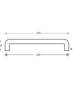 Intersteel Deurgrepen 220 mm U-vorm rvs geborsteld 3 0035.433202 2
