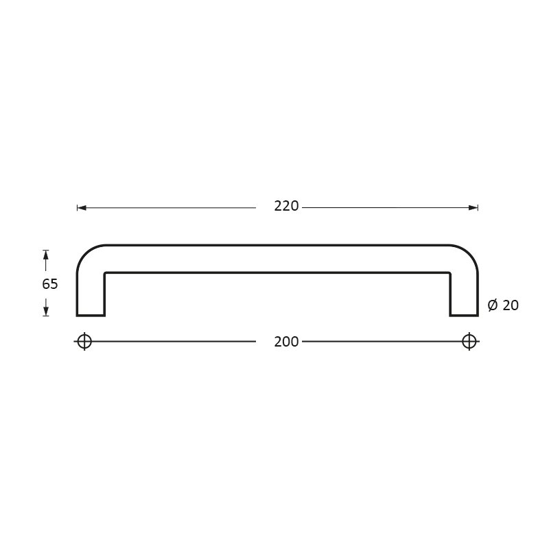 Intersteel Deurgrepen 220 mm U-vorm rvs geborsteld 2 0035.433202 2