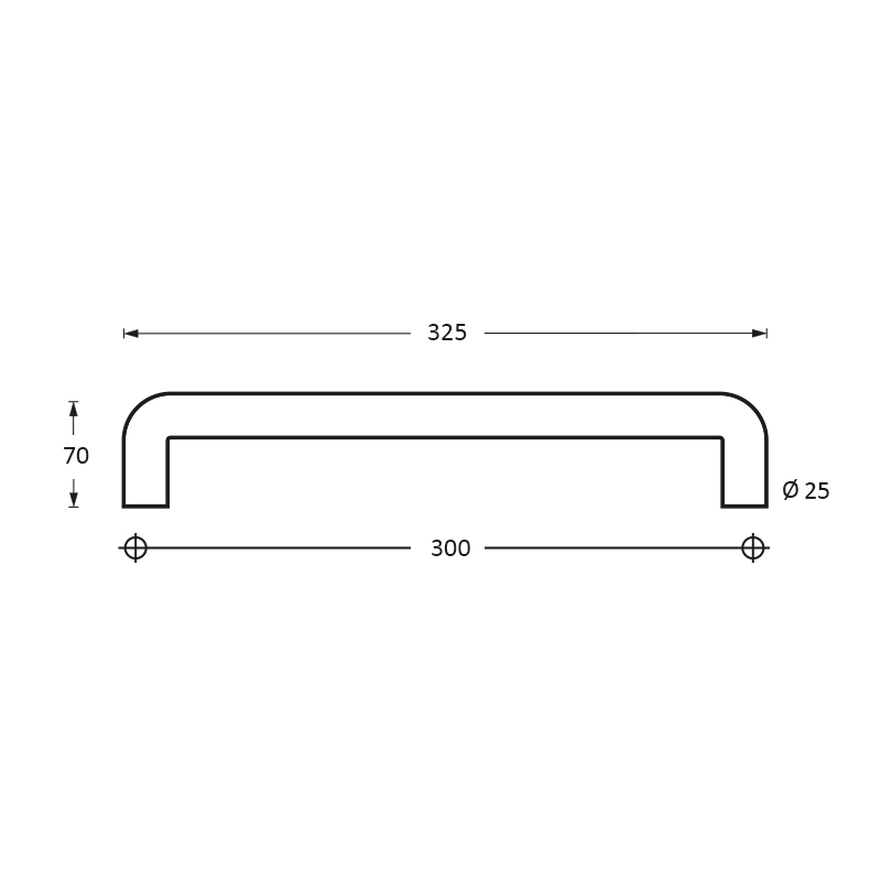 Intersteel Deurgreep 325 mm U-vorm rvs geborsteld 2 0035.433311 2