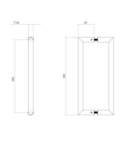 Intersteel Deurgrepen per paar recht-90° 220x65x20 HoH 200 rvs 3 0035.433502 2