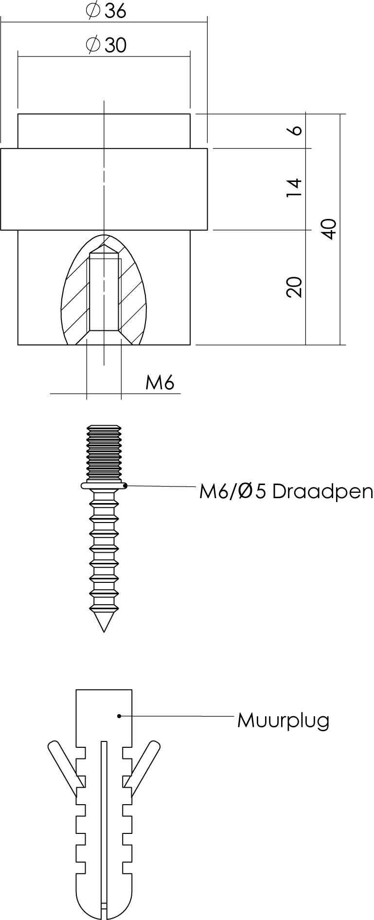 Intersteel Deurstop vloermontage 30mm rvs geborsteld 4 0035.442070 2