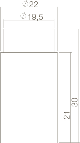Intersteel Deurstop wandmontage 22x30mm kort rvs geborsteld 2 0035.442130 2