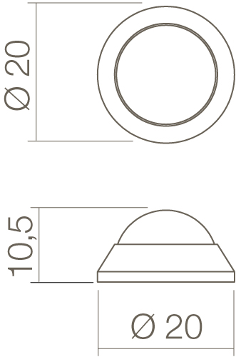 Intersteel Deurstop bol ø20mm wandmontage rvs geborsteld 2 0035.442150 2