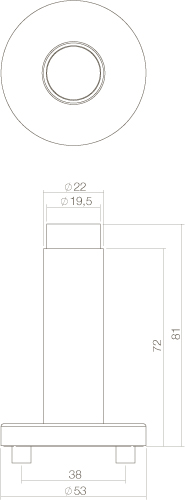 Intersteel Deurstop wandmontage met rozet rvs geborsteld 2 0035.442160 2