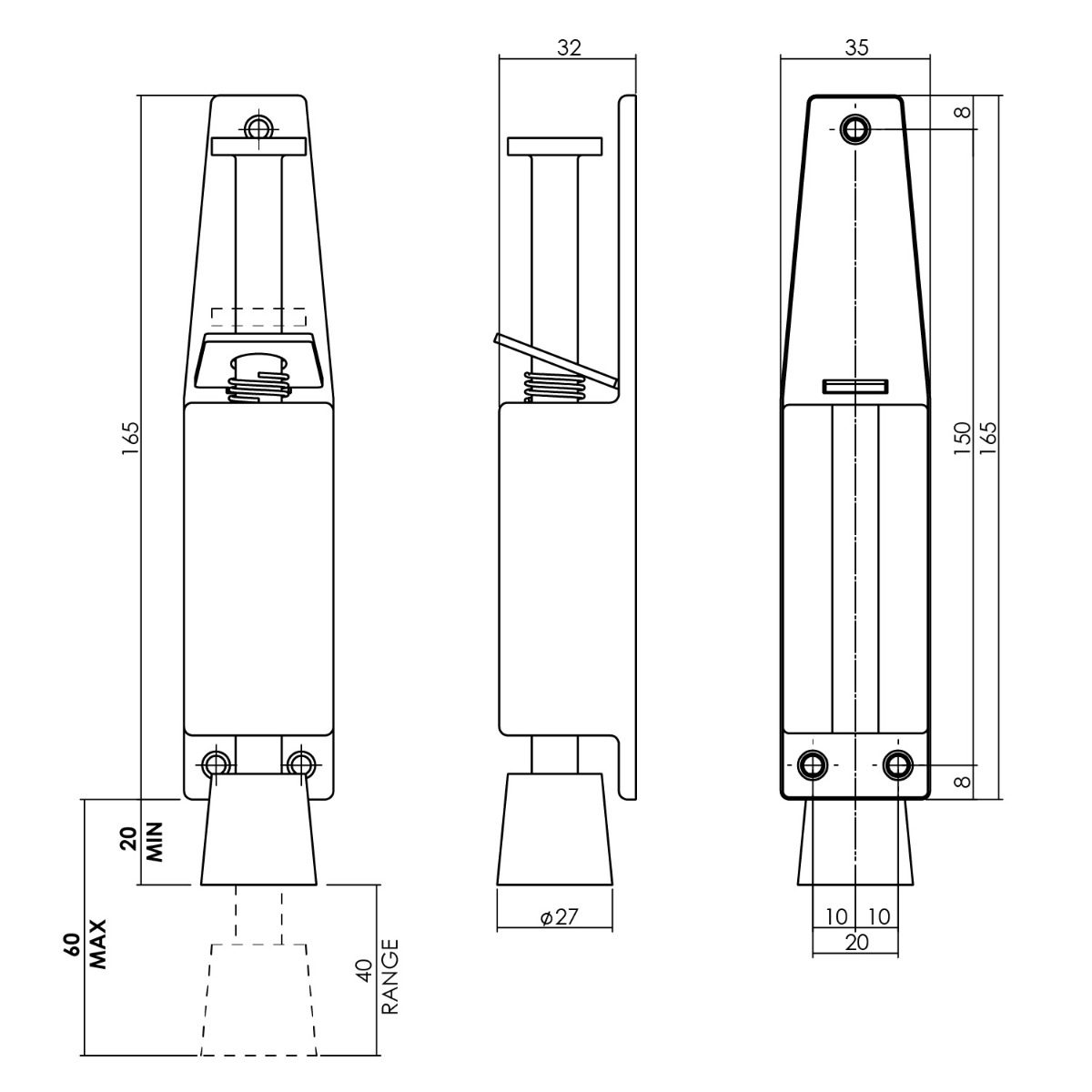 Intersteel Deurvastzetter 180 mm rvs geborsteld 2 0035.444000 2 1