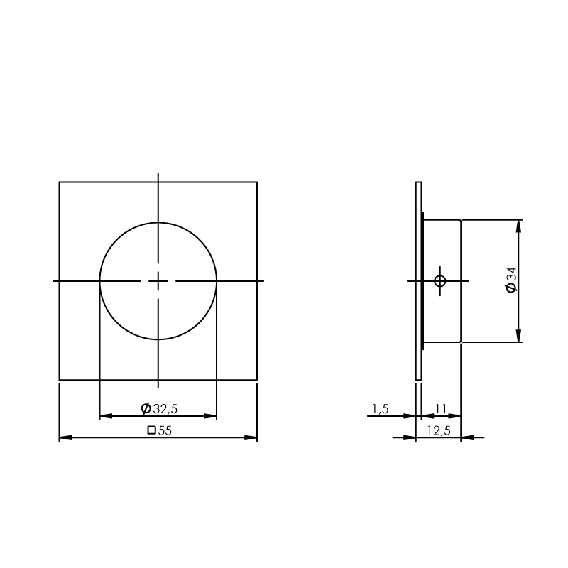 Intersteel Schuifdeurkom 4-kant 34/55 mm rvs geborsteld 2 0035.447660 2