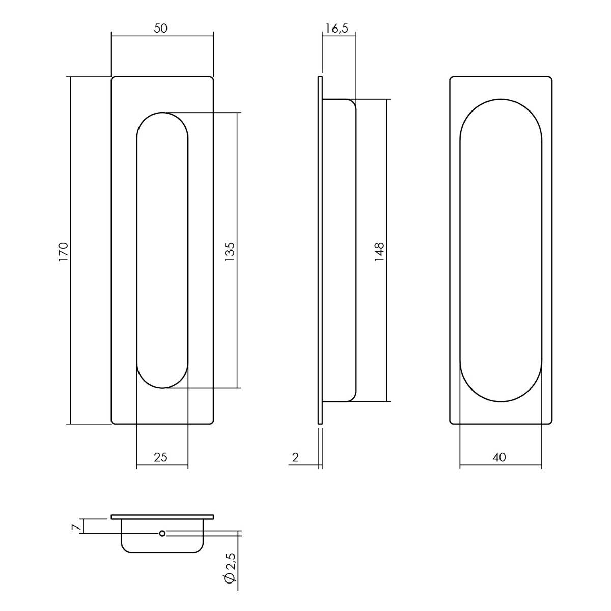 Intersteel Schuifdeurkom rechthoek 170x50mm blind rvs geborsteld 2 0035.447683 2 1