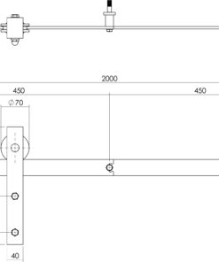 Intersteel Schuifdeursysteem Basic rvs geborsteld 7 0035.450101 2