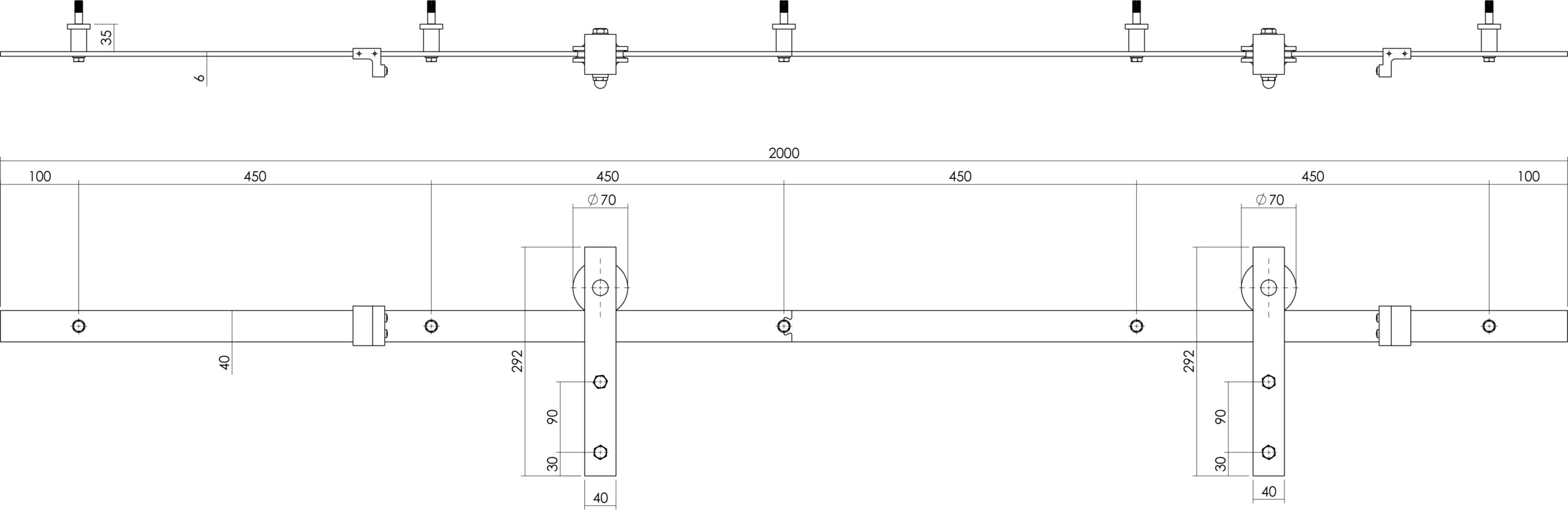 Intersteel Schuifdeursysteem Basic rvs geborsteld 2 0035.450101 2 scaled
