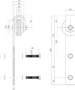 Intersteel Set van 2 hangrollen Basic rvs geborsteld 3 0035.450105 2