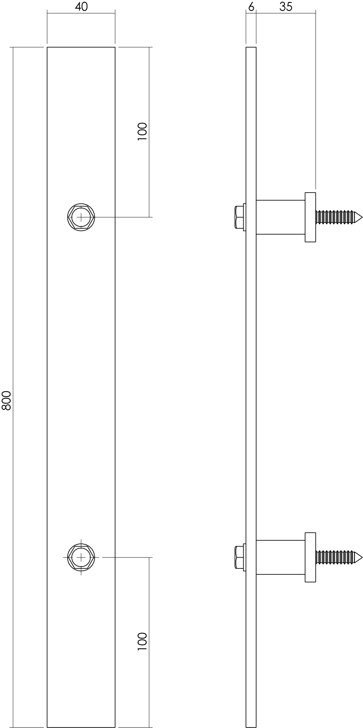 Intersteel Deurgreep 800 x 40 mm rvs geborsteld 2 0035.450112 2