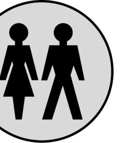 Intersteel Pictogram dames- en herentoilet zelfklevend rond rvs geborsteld 3 0035.460082 2