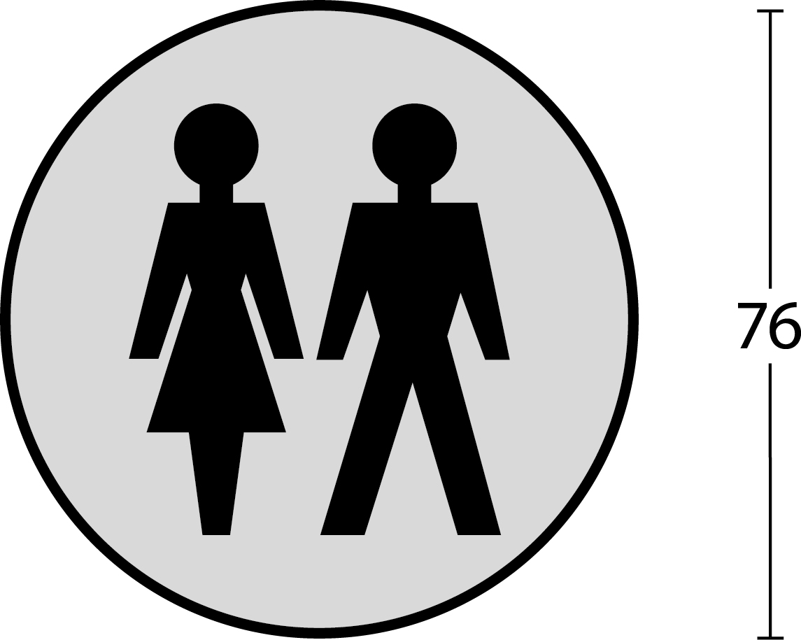 Intersteel Pictogram dames- en herentoilet zelfklevend rond rvs geborsteld 2 0035.460082 2