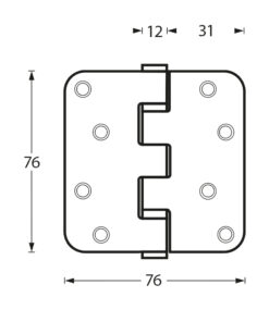 Intersteel Kogellagerscharnier afgerond tot 50 kilo rvs geborsteld 3 0035.462530 2