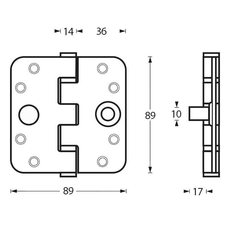 Intersteel Kogellagerscharnier afgerond tot 80 kilo rvs geborsteld 2 0035.462541 2