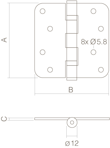 Intersteel Kogellagerscharnier afgerond tot 100 kilo rvs geborsteld 2 0035.462550 2