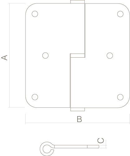 Intersteel Stiftpaumelle DIN rechts rvs geborsteld 2 0035.462621a 2