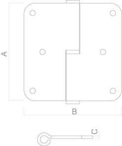Intersteel Stiftpaumelle DIN links rvs geborsteld 5 0035.462621b 2