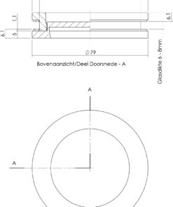 Intersteel Schuifdeurkom glasdeur 55 mm rvs geborsteld 3 0035.476050 2