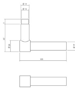 Intersteel Kruk-espagnolet rechts L-recht met stangenset 2x 1245 mm rvs geborsteld 6 0035.562047a 3