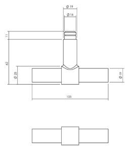 Intersteel Kruk-espagnolet rechts T-recht met stangenset 2x 1245 mm rvs geborsteld 6 0035.562048a 3