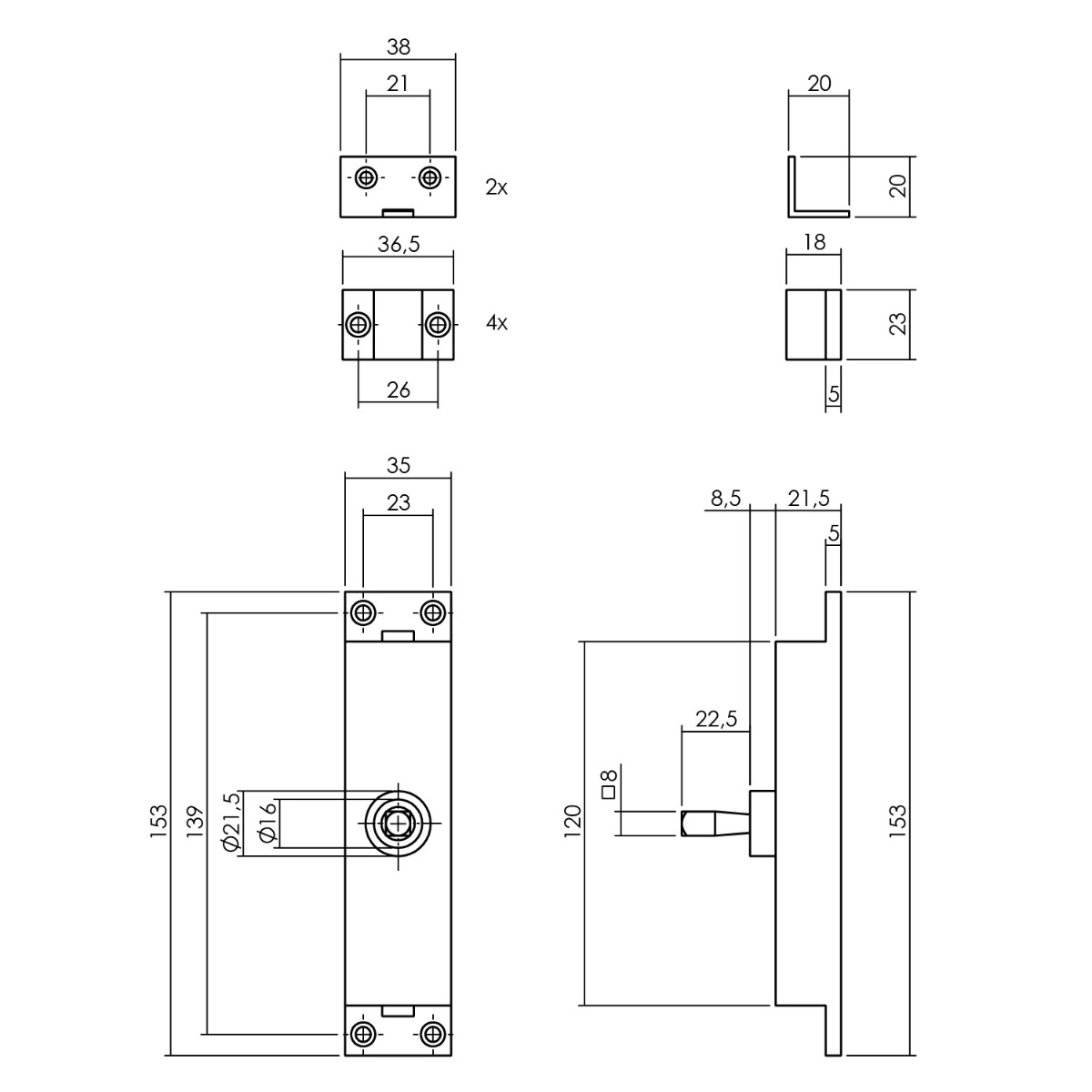 Intersteel Kruk-espagnolet links T-recht met stangenset 2x 1245 mm rvs geborsteld 2 0035.562048b 2