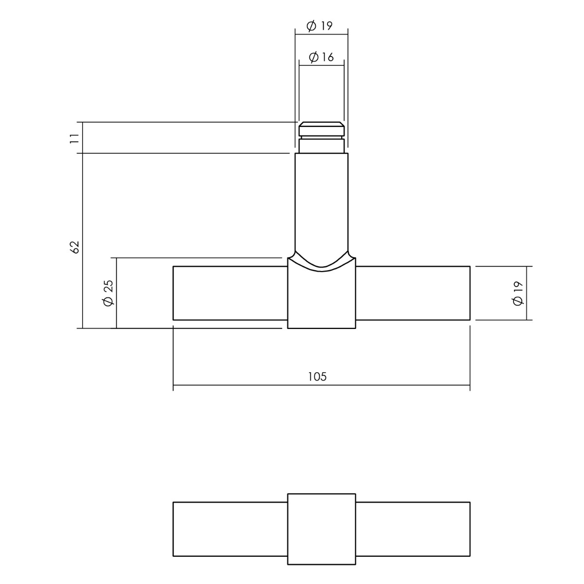 Intersteel Kruk-espagnolet links T-recht met stangenset 2 X 1245 mm zwart 3 0035.562048b 3 1