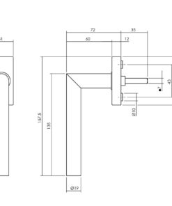 Intersteel Raamkruk Jura op rechthoekige rozet rvs 5 0035.615615 2