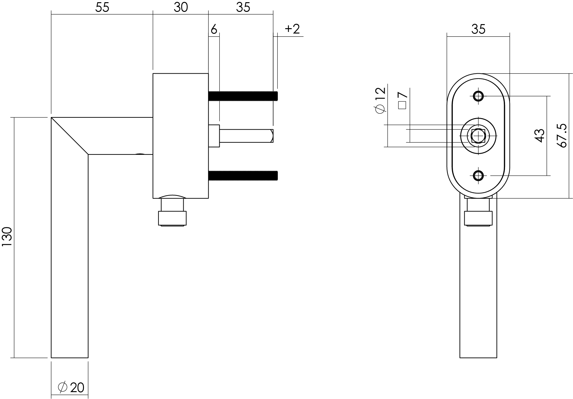 Intersteel Afsluitbare raamkruk hoek 90° op ovale rozet met stift 35mm rvs geborsteld SKG*** 2 0035.615673 2