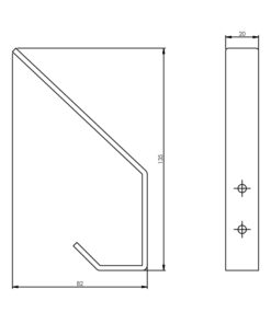 Intersteel Kapstokhaak gebogen rvs geborsteld 135 mm 3 0035.695010 2