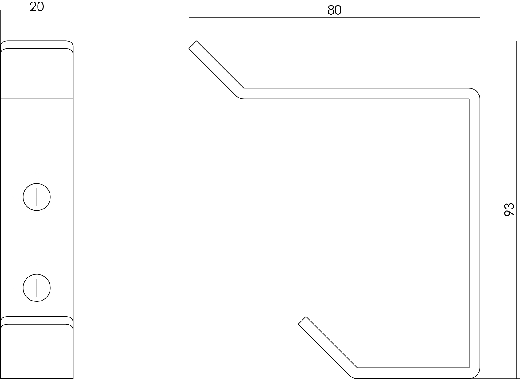 Intersteel Kapstokhaak gebogen rvs geborsteld 93 mm 2 0035.695012 2