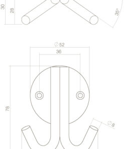 Intersteel Jashaak dubbel op rond rozet rvs geborsteld 4 0035.695032 2