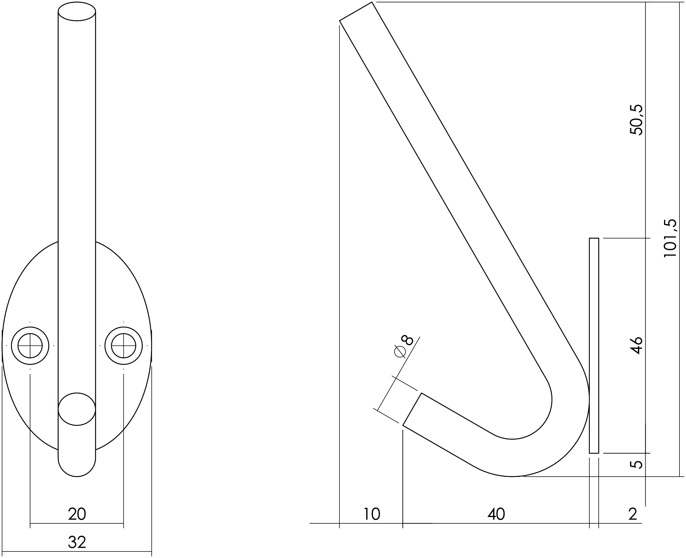 Intersteel Hoed-/jashaak ovaal rvs geborsteld 2 0035.695062 2
