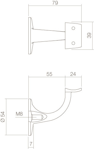 Intersteel Leuninghouder achterplaat hol zadel rvs geborsteld 2 0035.730001 2