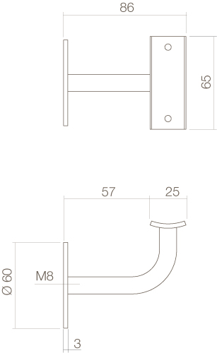 Intersteel Leuninghouder vlak zadel rvs geborsteld 2 0035.730061 2