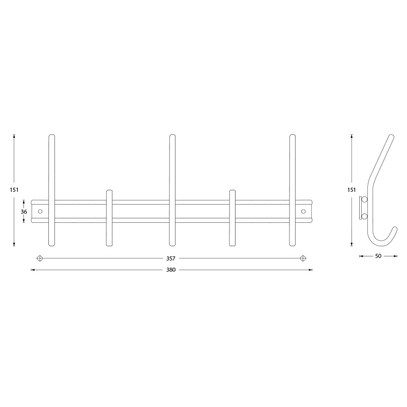 Intersteel Kapstok 5 haken rvs geborsteld 2 0035.738050 2