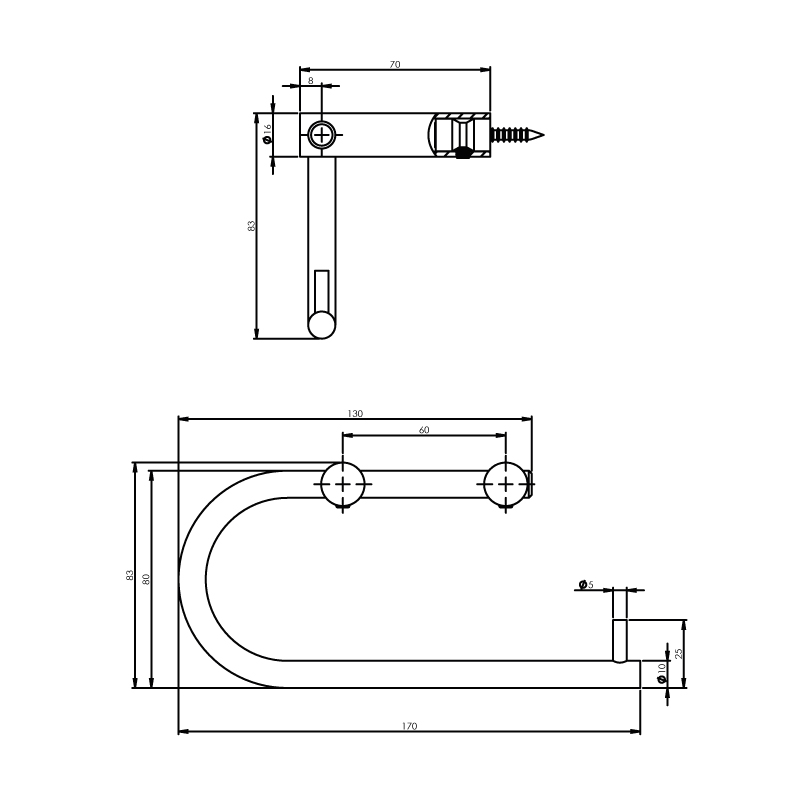 Intersteel WC-rolhouder met pin stop rvs geborsteld 2 0035.762501 2