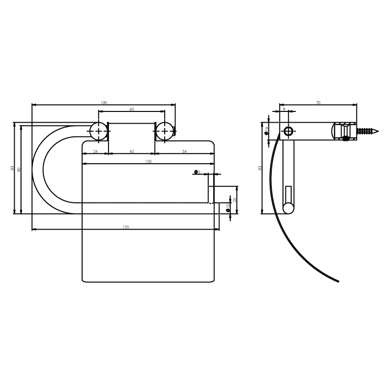 Intersteel WC-rolhouder met verlengde klep rvs geborsteld 2 0035.762503 2
