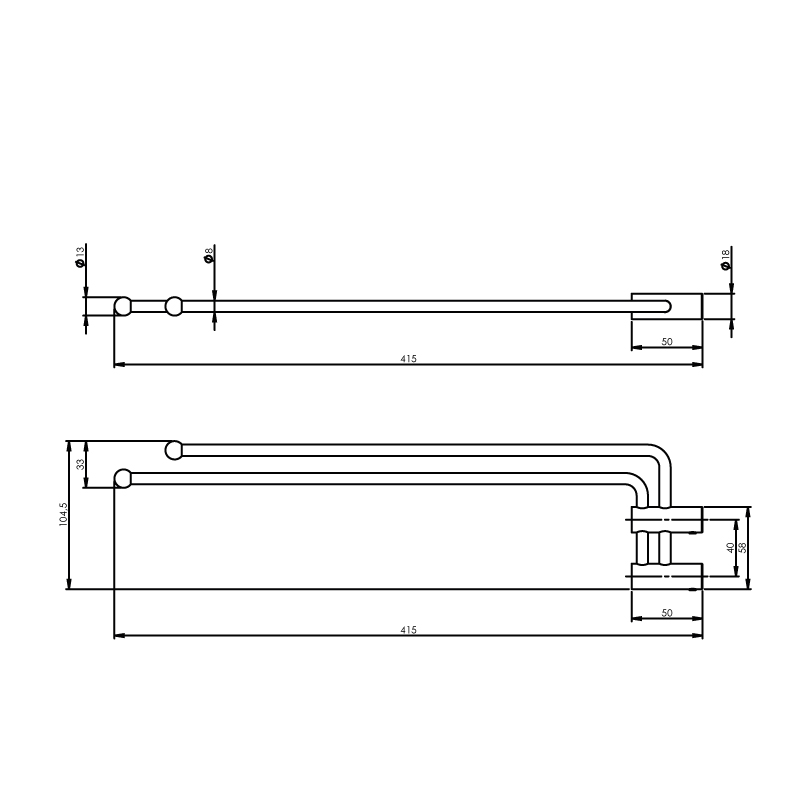 Intersteel Handdoekhouder duo-gebogen draaibaar rvs geborsteld 2 0035.762706 2