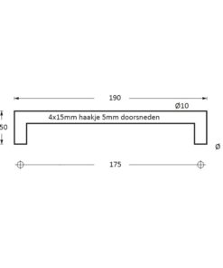 Intersteel Handdoekrek met 4 vaste pinnen rvs geborsteld 3 0035.763414 2