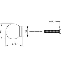 Intersteel Meubelknop ø 25 mm bolrond achterplaat rvs geborsteld 3 0035.851021 2
